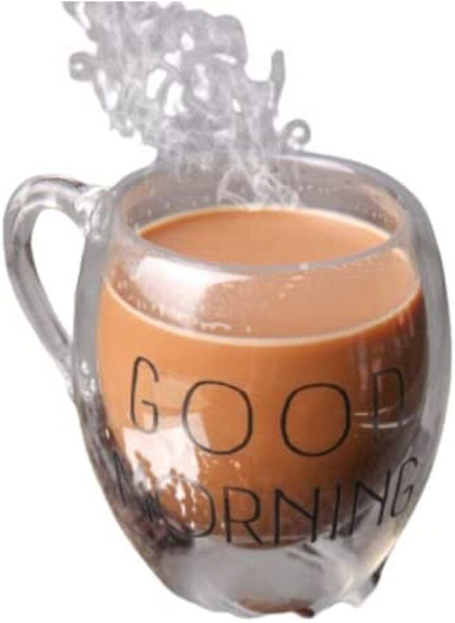 Generic - Mug Good Morning Mug Double glass Pyrex Coffee 350ML - Image 1