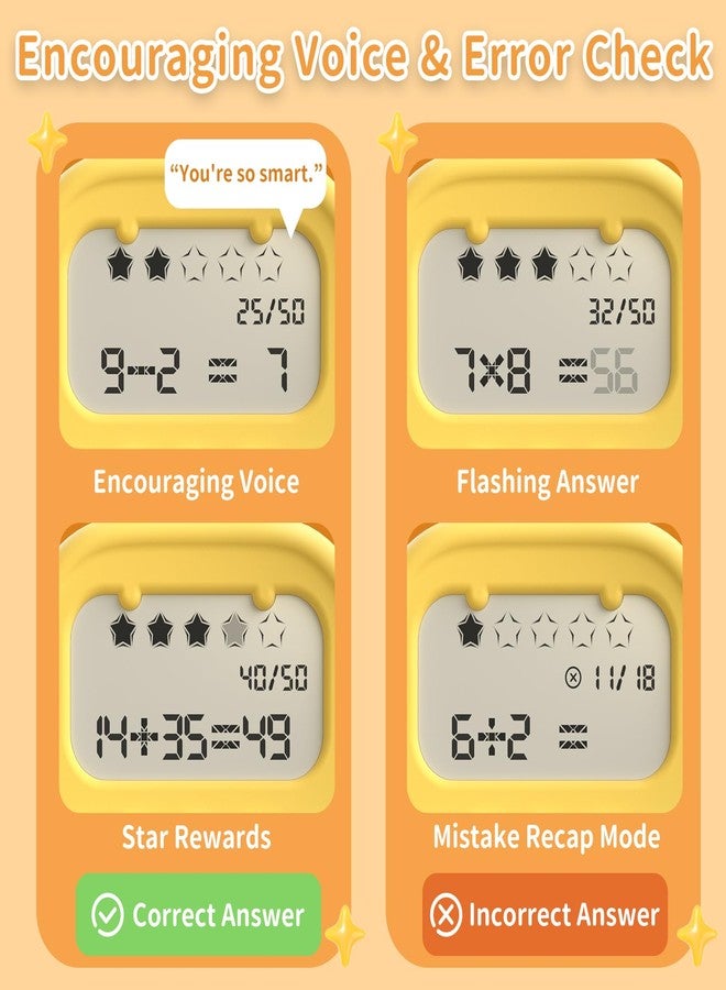 أليلو ألعاب أليلو للرياضيات للأطفال من سن 5 إلى 12 عامًا، ألعاب رياضيات محمولة لممارسة الجمع والطرح والضرب والقسمة، لعبة تعليمية ممتعة بخمسة أوضاع، و19 لعبة رياضيات، و50 ألف سؤال رياضي. - Image 4