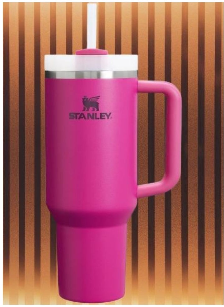 Stanley - H2.0 Tumbler with Handle & Straw 40oz – Twist-On 3-Way Lid – Insulated Stainless Steel Travel Mug – Keeps Drinks Hot/Cold for Hours – Cupholder Compatible – BPA-Free – Fuchsia - Image 1
