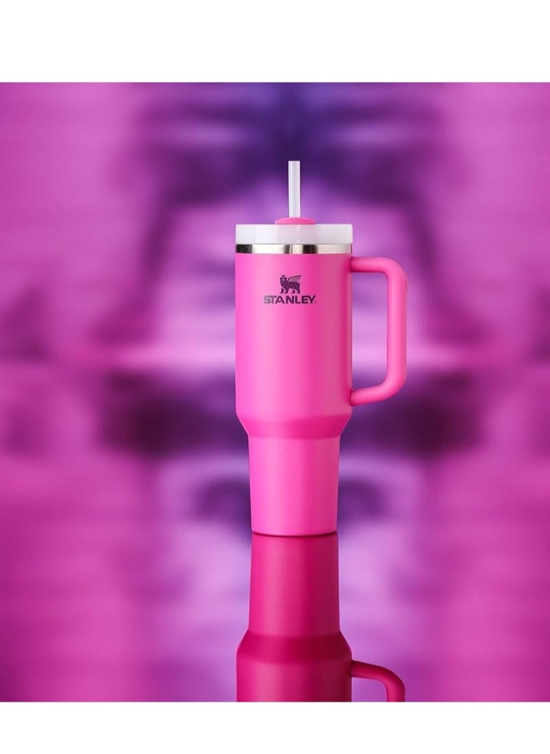 Stanley - H2.0 Tumbler with Handle & Straw 40oz – Twist-On 3-Way Lid – Insulated Stainless Steel Travel Mug – Keeps Drinks Hot/Cold for Hours – Cupholder Compatible – BPA-Free – Fuchsia - Image 1