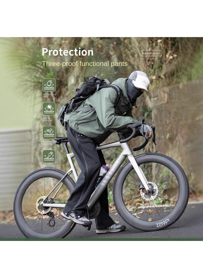 Izexx بنطال أيزيكس للموضة بنطال مستقيم بسحاب للرجال Outdoor جبلي مضاد للماء والرياح والثلوج بنطال مستقيم للشحن بنطال كاجوال للزوجين - Image 2