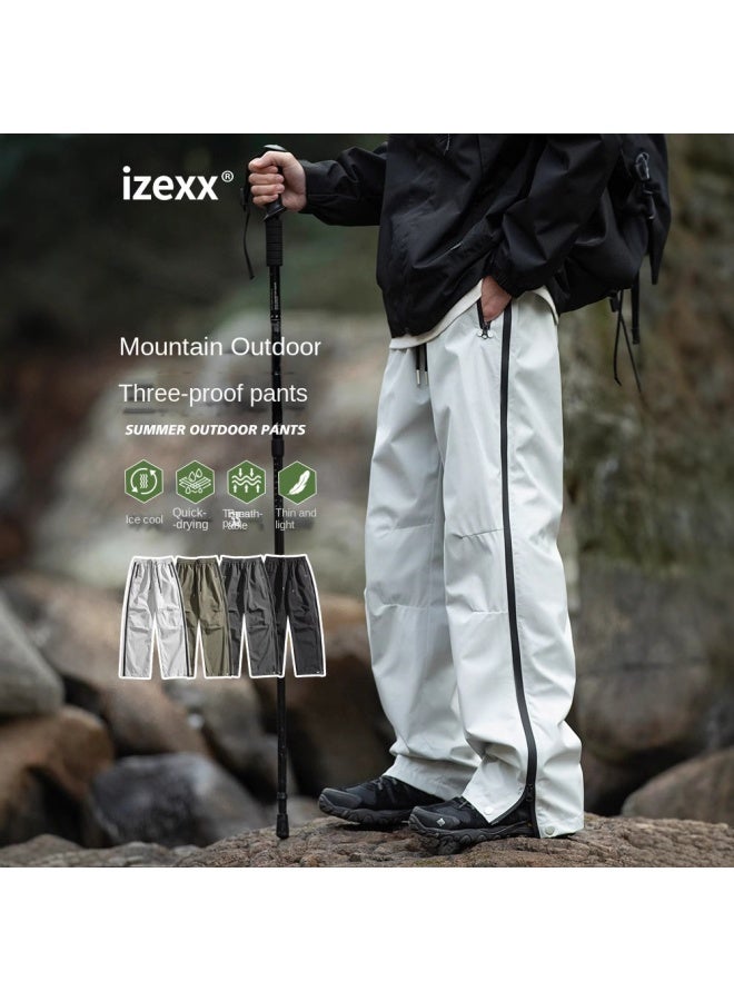 Izexx بنطال أيزيكس للموضة بنطال مستقيم بسحاب للرجال Outdoor جبلي مضاد للماء والرياح والثلوج بنطال مستقيم للشحن بنطال كاجوال للزوجين - Image 3