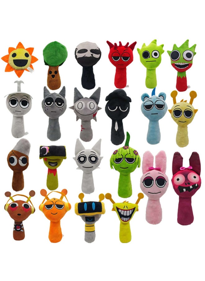 null - Sprunki Plush Rhythm Box Game Character Doll Plush Toy Cartoon Doll-Color:Grandma Gray-Height:20CM—26CM - Image 1