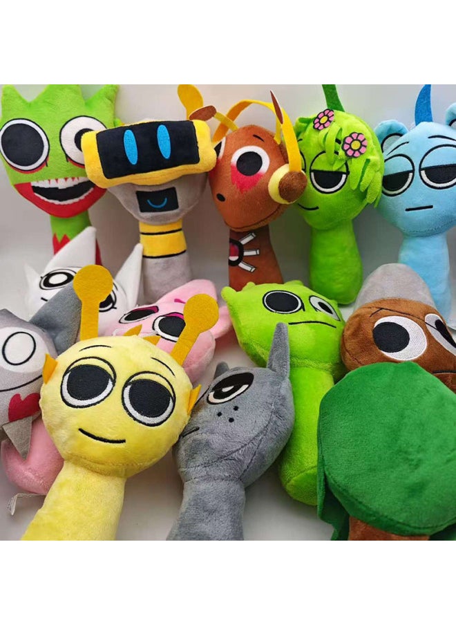 null - Sprunki Plush Rhythm Box Game Character Doll Plush Toy Cartoon Doll-Color:Grandma Gray-Height:20CM—26CM - Image 1