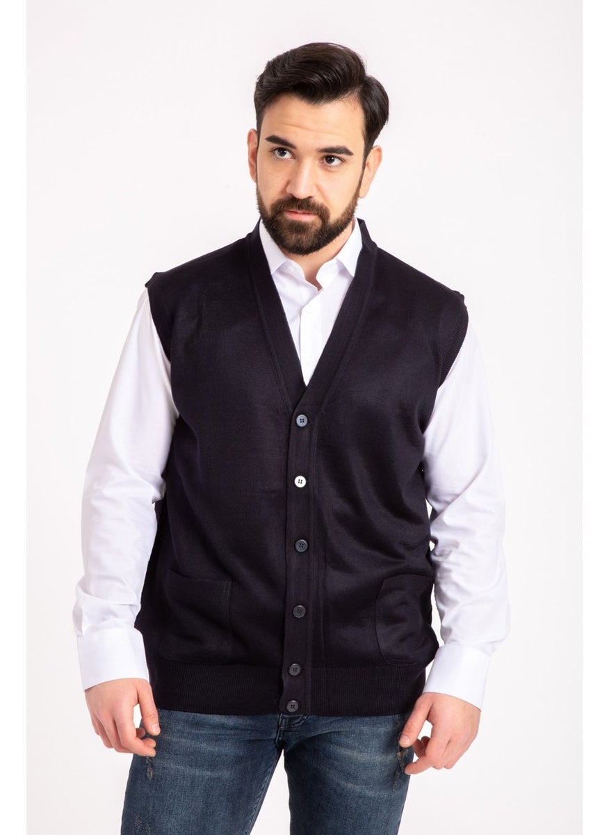 Mutlu City - Men's Middle Age and Above Fine Wool Knitwear Knitted Father's Vest 5110 - Image 1