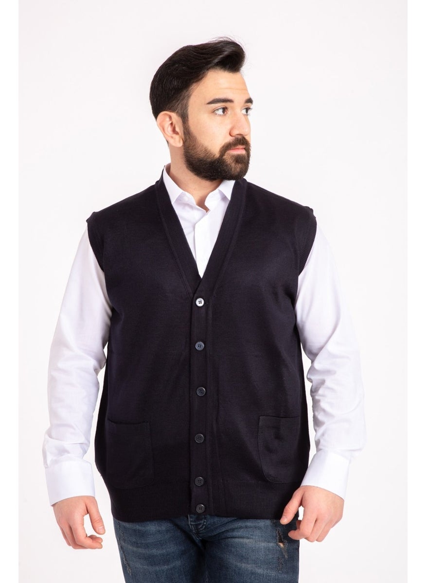 Mutlu City - Men's Middle Age and Above Fine Wool Knitwear Knitted Father's Vest 5110 - Image 1