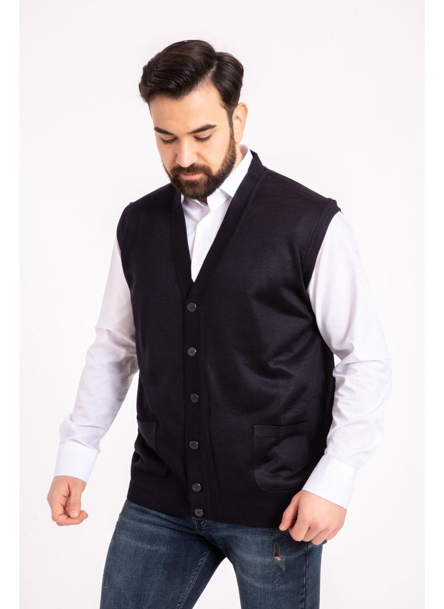 Mutlu City - Men's Middle Age and Above Fine Wool Knitwear Knitted Father's Vest 5110 - Image 1