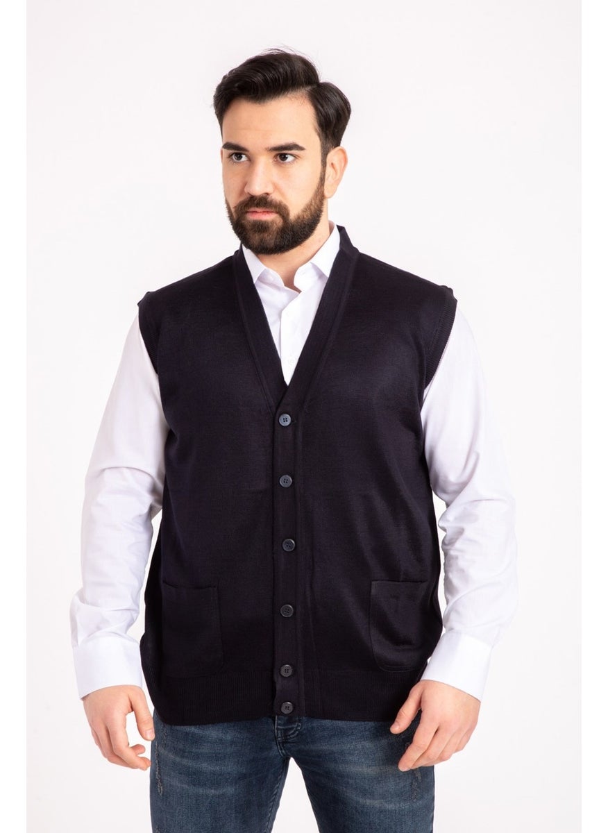 Mutlu City - Men's Middle Age and Above Fine Wool Knitwear Knitted Father's Vest 5110 - Image 1