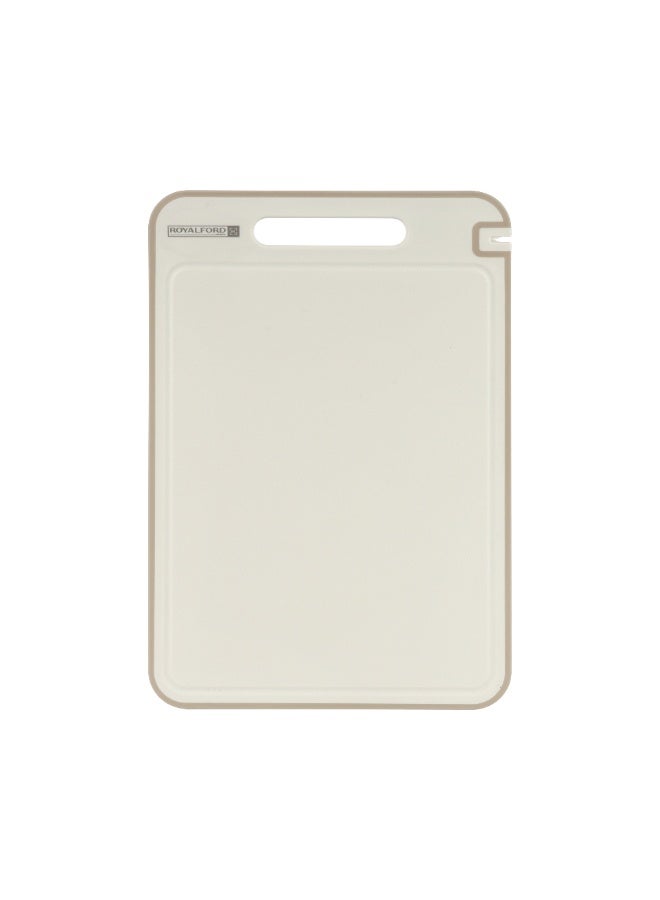 Royalford Cutting Board Kitchen with Ceramic Knife Sharpener Double Side Chopping Board RF12742 Non-Slip, Juice Grooves Aluminium Tray Non-porous Dishwasher Safe Food-Grade Easy-Grip Handle 1pc - Image 1
