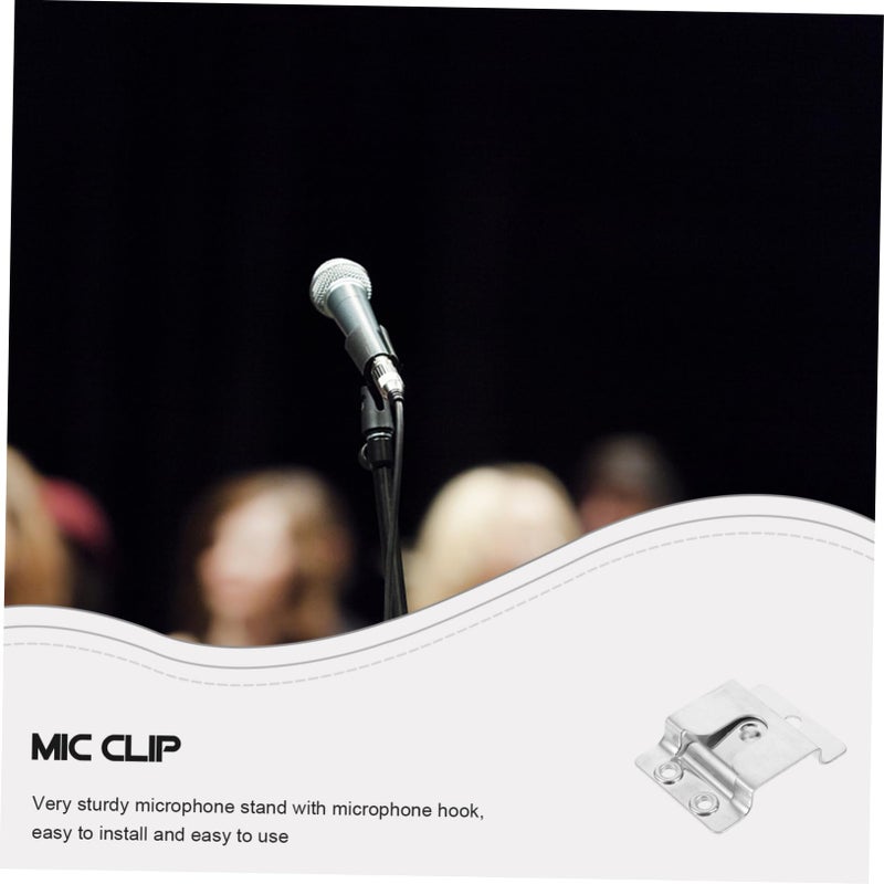 Silver Microphone Hook Holder 4 8x3 5cm Compact Design Lightweight Easy Installation - Image 4