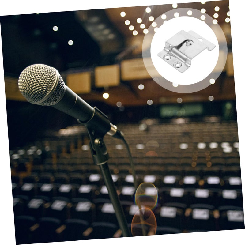 Silver Microphone Hook Holder 4 8x3 5cm Compact Design Lightweight Easy Installation - Image 3