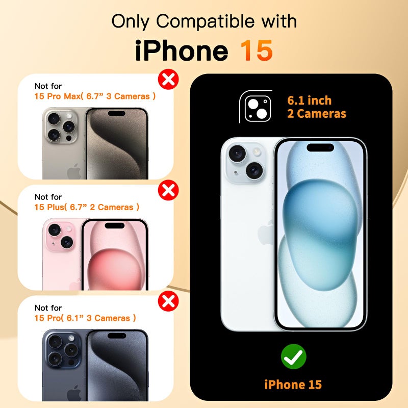 COOLQO for iPhone 15 Case 6.1'' Upgraded 360Â° Spin Magnetic Stand [Compatible with Magsafe][Military Protection] Plating Matte Scratch-Resistant Back Protective Shockproof Phone Case, Black Gold - Image 2