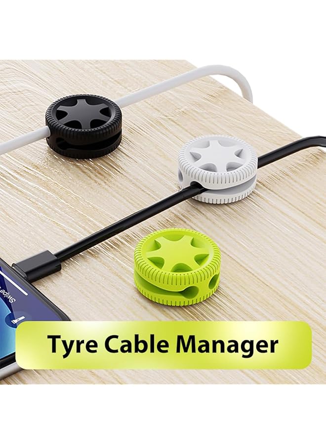 erorex Cable Holder Clips Fluorescence Self Adhesive Cord Holder Silicone Cable Management Cord Organizer Wire Keeper For Home Office Desk Car Wall Desktop And Nightstand 6Pcs - Image 3