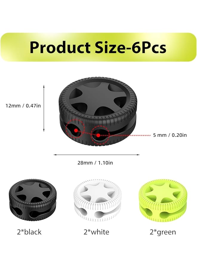 erorex Cable Holder Clips Fluorescence Self Adhesive Cord Holder Silicone Cable Management Cord Organizer Wire Keeper For Home Office Desk Car Wall Desktop And Nightstand 6Pcs - Image 2