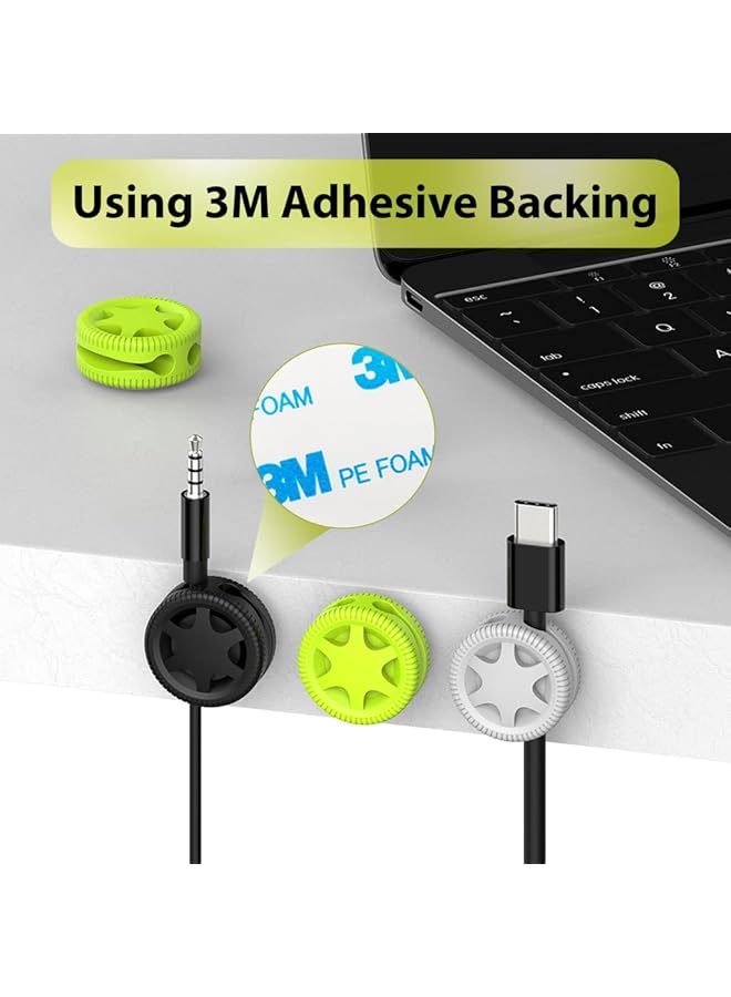 erorex Cable Holder Clips Fluorescence Self Adhesive Cord Holder Silicone Cable Management Cord Organizer Wire Keeper For Home Office Desk Car Wall Desktop And Nightstand 6Pcs - Image 4