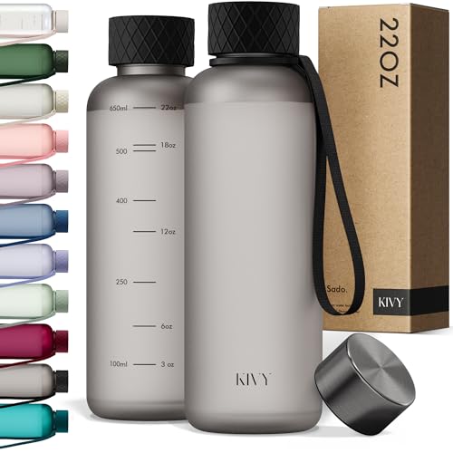 KIVY Slim Water Bottle 22oz Lightweight Shatterproof Reusable Tritan Water Bottle Leak Proof Bottle for Women Men Water bottle no straw Dishwasher Safe BPA Free - Image 1