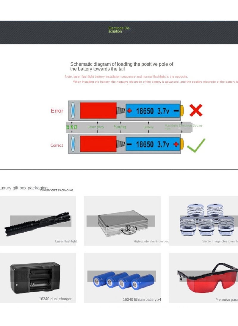 Laser Pointer Blue Light Pointer Laser Flashlight Signal Light