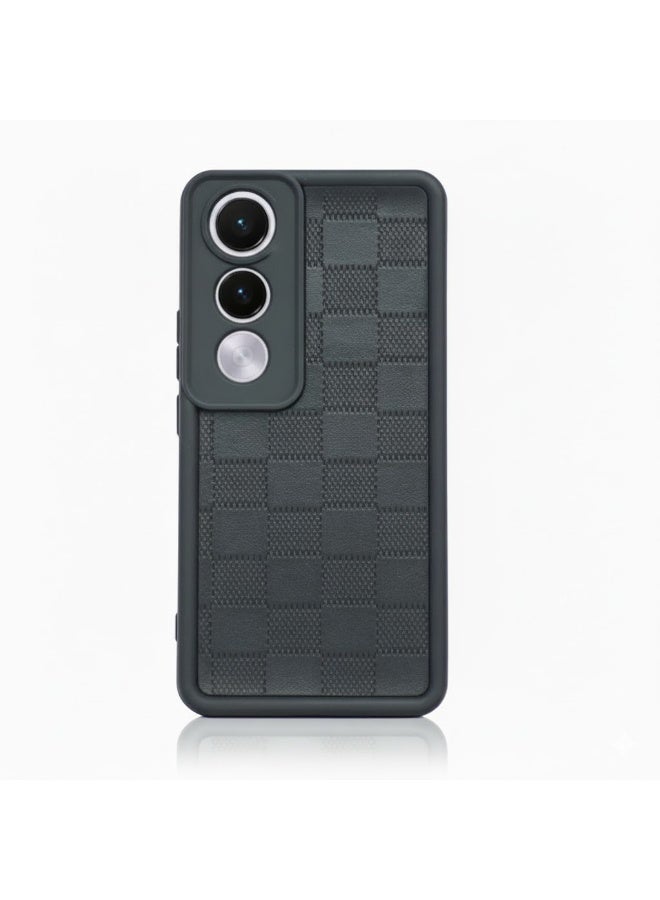 جراب سيليكون ناعم لهاتف vivo v50 lite وغطاء حماية للكاميرا، ممتص للصدمات (أسود)