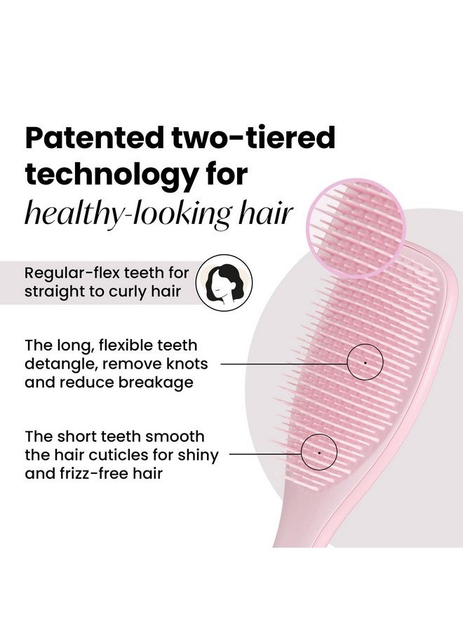 Tangle Teezer Ultimate Detangler Hairbrush for Wet & Dry Hair, Eliminates Knots & Reduces Breakage for All Hair Types, Millennial Pink - Image 2