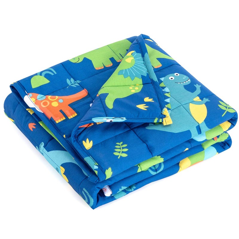 Mr Sandman Weighted Blanket 7 lbs TwinFullSize Bed Best for 5090lb Cozy Cotton Blanket with Glass Beads  41 x 60 Dinosaur Park