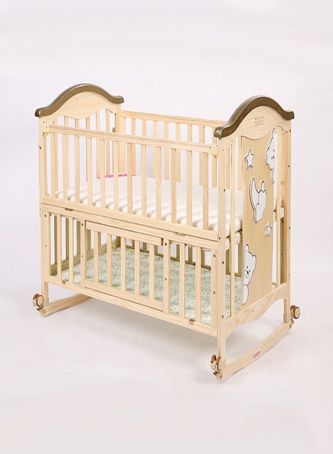 بيلانينا سرير أطفال خشبي قابل للتحويل مع ميزات التمدد والتأرجح - Image 2