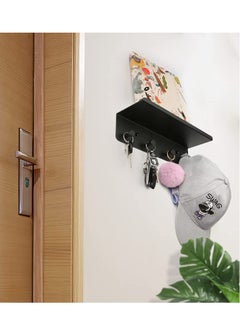 SYOSI Key Holder for Wall Decorative, Entryway Hallway Metal Organizer with 4 Hooks, Perfect, Foyer, Closet, mudroom, Kitchens, and More Black  - Image 4