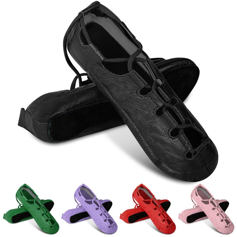 EEASE Premium Irish Dance Pump Shoes Irish Dance Soft Shoes Cowhide Leather Pump Style for Competitive Irish Dancing Black US Footwear Size System Toddler Women Numeric Medium 10 - Image 2