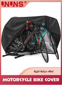 UNUNS Bike Cover,Bike Protective Cover For 1-2 Bikes,Waterproof Oxford Heavy Duty Bicycle Covers For Outdoor Storage,UV Coated Motorbike Covers,Dustproof Sheld For Motorcycle Mountain Road Bike,XL  - Image 1