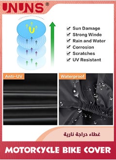 UNUNS Bike Cover,Bike Protective Cover For 1-2 Bikes,Waterproof Oxford Heavy Duty Bicycle Covers For Outdoor Storage,UV Coated Motorbike Covers,Dustproof Sheld For Motorcycle Mountain Road Bike,XL  - Image 5