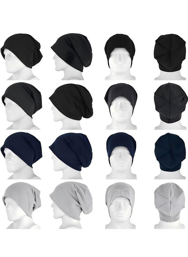 4PCS Lightweight Slouchy Beanie for Men Women, Oversize Thin Cotton Skull Cap Chemo Cap Night Sleeping Hat for All Seasons - Image 5