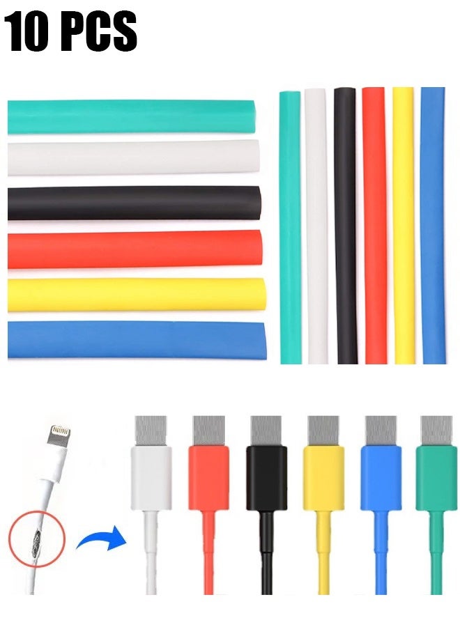 Ba Love 10 Pcs Charger Protector, Cable Protector, Spiral Charger Cord Protector, Flexible Cable Cord Saver, Tube Wrap Cable Wire Kit for DIY (Random Color) - Image 1