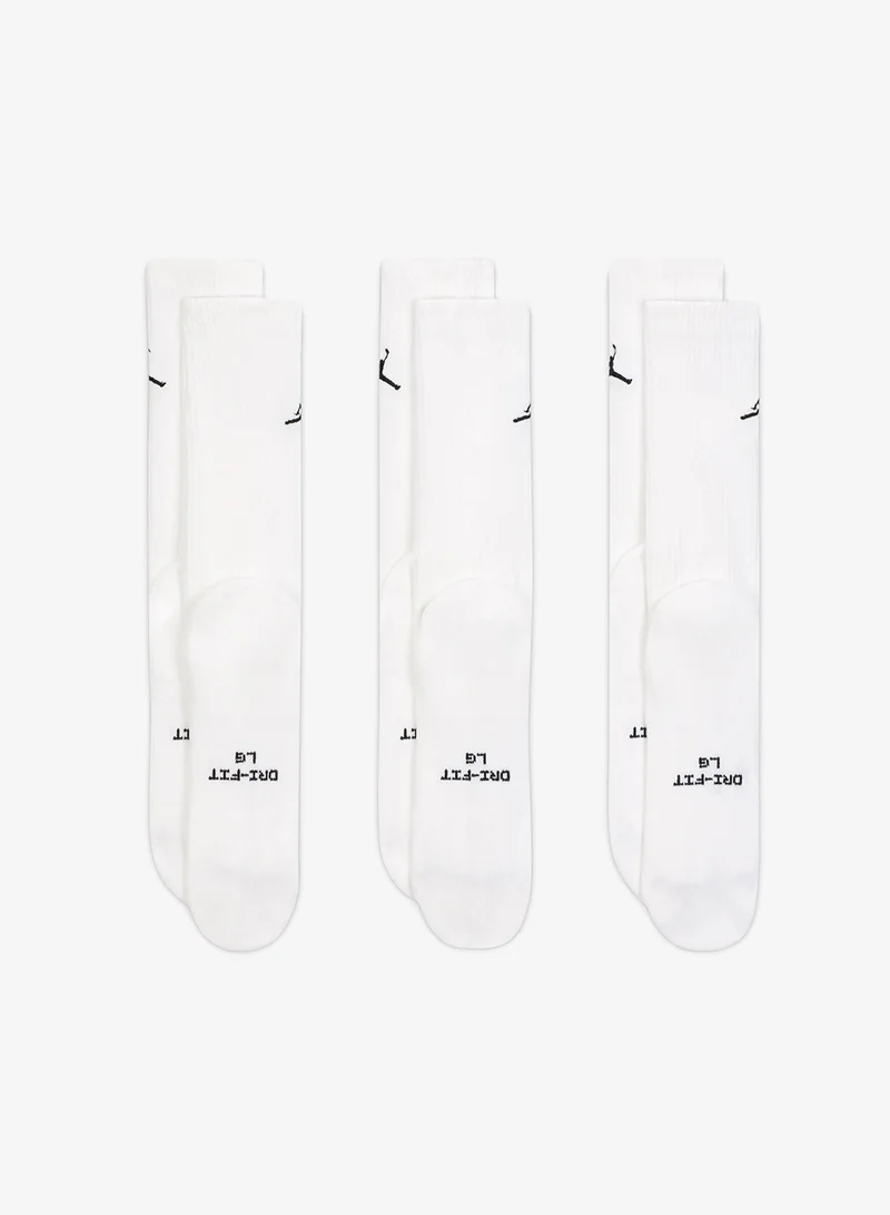 جوردن 3-Pack Everyday Elevated Crew Socks