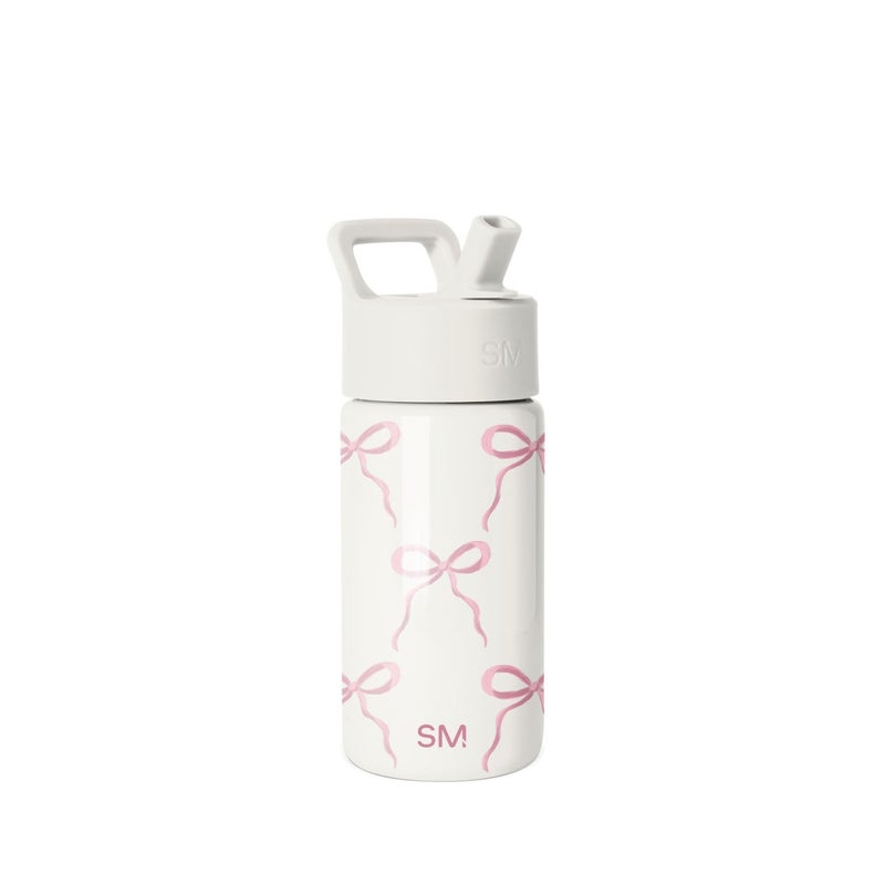 Simple Modern Kids Water Bottle with Straw Lid 14oz Insulated Stainless Steel Kids Tumbler Spill Proof Toddler Cup for School Girls Boys Summit Bows - Image 2