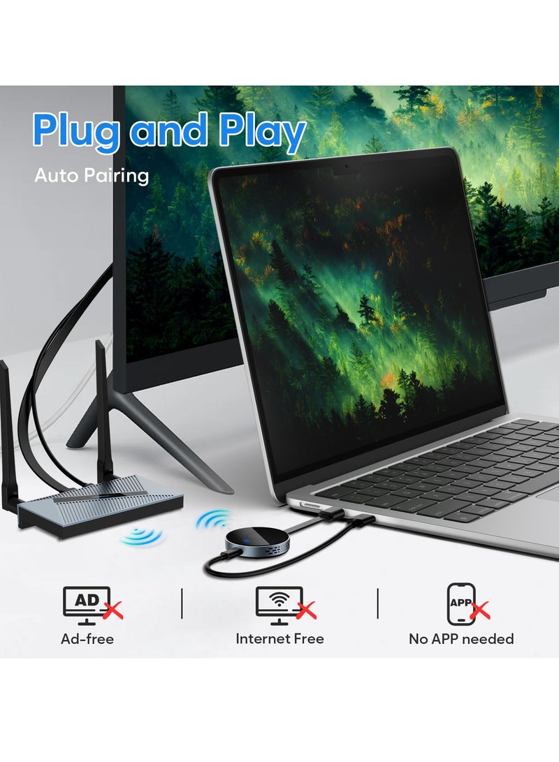 Wireless HDMI Transmitter and Receiver - Plug  Play HDMI Extender for Streaming Video/Audio from Laptop, PC to HDTV/Projector/Monitor, Supports 2.4/5GHz Connectivity. - Image 3
