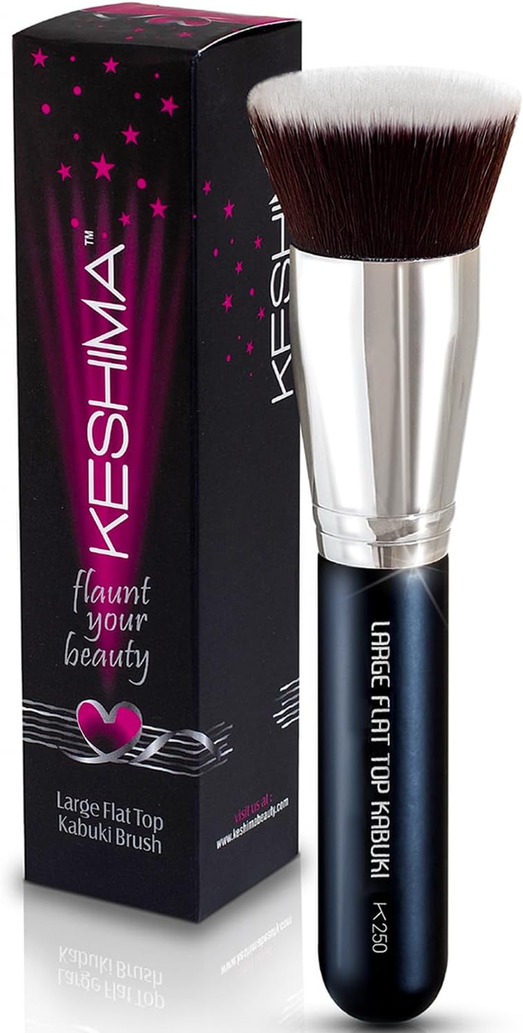 Keshima Large Flat Top Kabuki Foundation Brush By - Premium Makeup Brush for Liquid, Cream, and Powder - Buffing, Blending, and Face Brush, 1.6 Top Diameter - Image 1