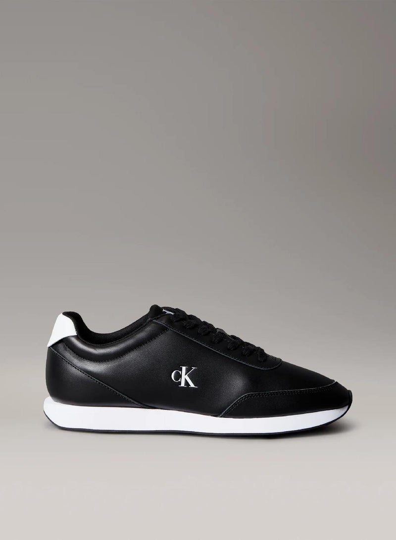 CALVIN KLEIN Leather Signature Logo Runner Trainers - Image 1