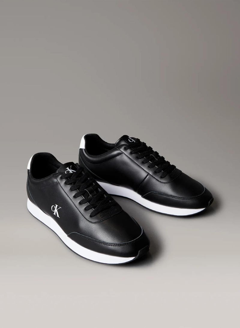 CALVIN KLEIN Leather Signature Logo Runner Trainers - Image 2