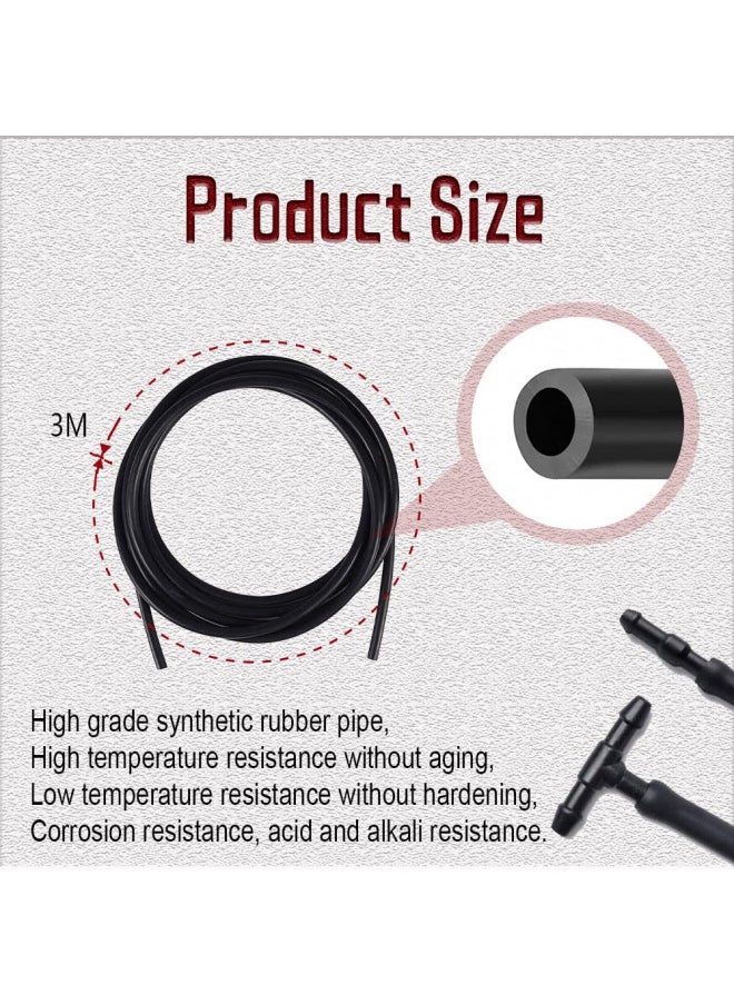 Middrivr Windshield Washer Nozzles Kit, 76810-SZA-A01ZAWiper Spray Washer Jet, Front Windshield Spray Nozzles and Fluid Hose with Connectors for Honda Pilot 2009-2012 2014 2015 Black  - Image 2