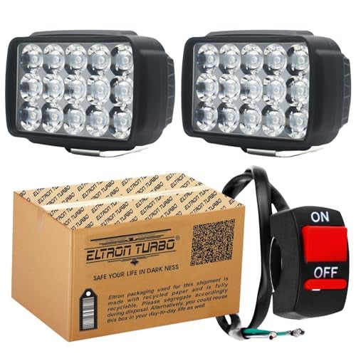 ELTRON TURBO 15 Led Fog Light High Brightness Waterproof High Beam Heat Dissipation 12v-15w White Light Reflection Universal Fit For All Bikes And Cars (Pack Of 2 Piece) - Image 1