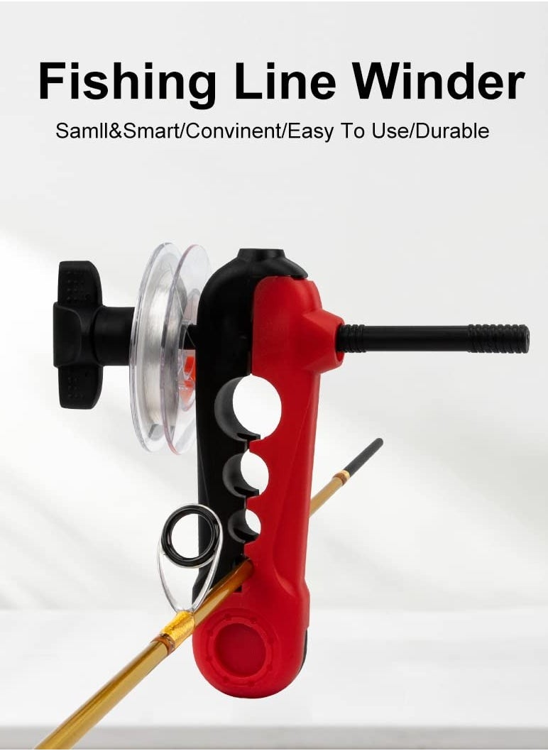 Portable Fishing Line Spooler for Spinning and Casting Reels with Adjustable Position Line Counter