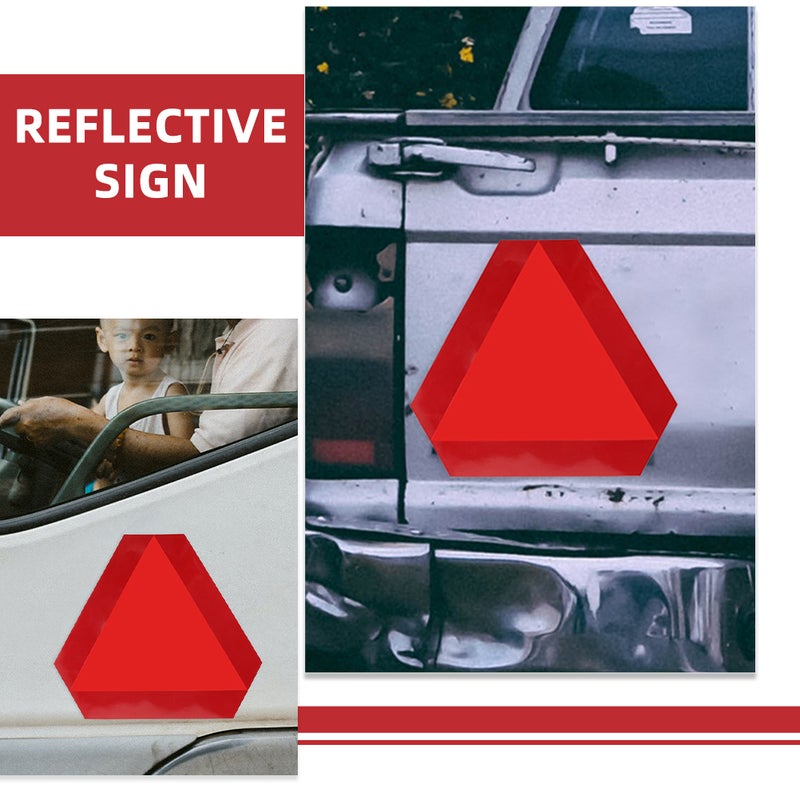 2pcs Triangle Slow Moving Signs Reflective Slow Moving Sign Slow Moving Vehicle Sign Safety Sign - Image 2