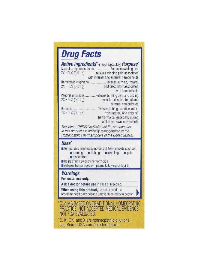 Boiron Boiron, HemCalm Suppositories, Hemorrhoid Relief, 10 Suppositories - Image 2