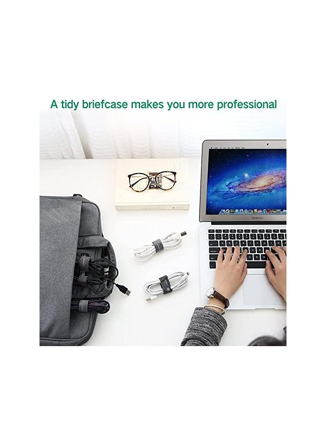 PROMASS promass Cable Tidy Management, Fastening Tape Sticky Strips Hook Loop Reusable and Flexible Wire Ties Cable Organiser for Computer, TV, Power and Other Cables (5 Meter)  - Image 2
