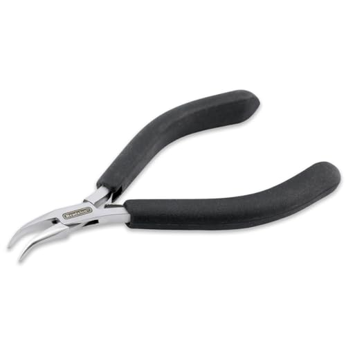 Beadalon Designer Series Slim Bent Chain Nose Pliers, Black Vinyl-Free Grips, Stainless Steel, Box Joint, Double Leaf Springs, 5.75 in - Image 4