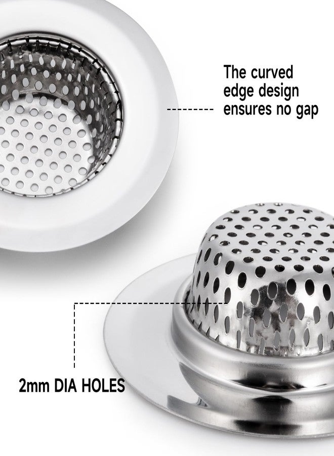 CORNERJOY 2PCS Bathtub Drain Strainer Cover - 2.84 inch Stainless Steel Shower Drain Hair Catcher - Image 3