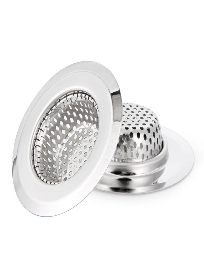 CORNERJOY 2PCS Bathtub Drain Strainer Cover - 2.84 inch Stainless Steel Shower Drain Hair Catcher - Image 1