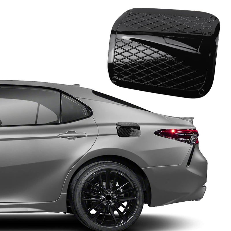 CKE for 8th Gen Camry Compatible with Toyota Camry 2024 2023 2022 2021 2020 2019 2018 Accessories Car Fuel Tank Cover Trim Oil Gas Cap Exterior Decoration Sticker Glossy Black