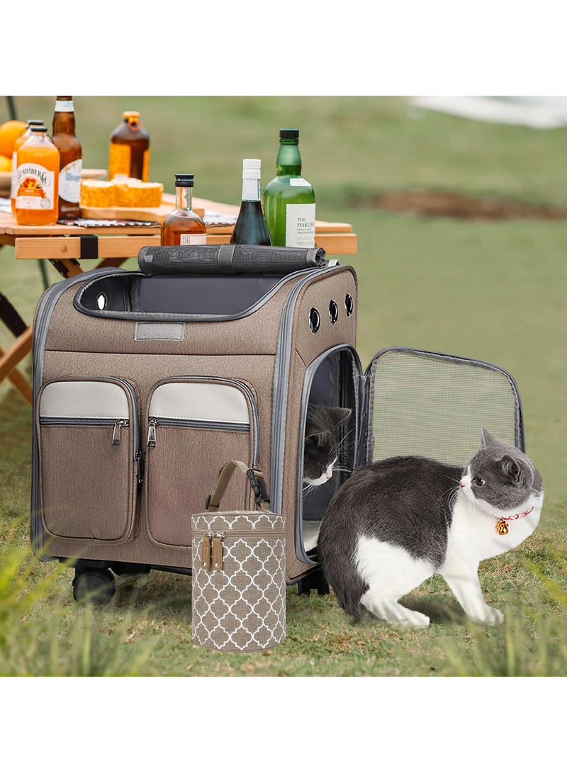 SYOSI حقيبة طعام سفر حرارية طازجة لحمل الكلاب حقيبة تخزين الطعام محكمة الغلق زجاجة عربات الأطفال حقيبة دلو مستديرة لحفظ الحفاضات لرحلات RV والتخييم والسفر اليومي - Image 2