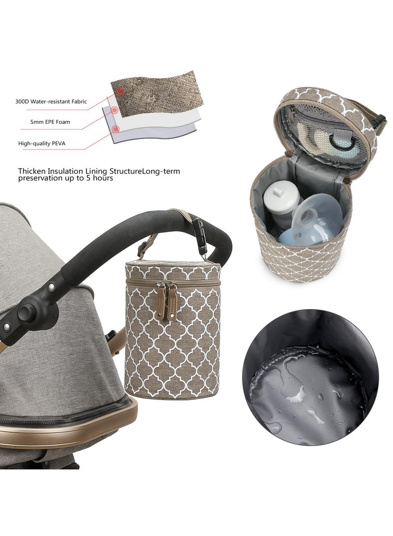 SYOSI حقيبة طعام سفر حرارية طازجة لحمل الكلاب حقيبة تخزين الطعام محكمة الغلق زجاجة عربات الأطفال حقيبة دلو مستديرة لحفظ الحفاضات لرحلات RV والتخييم والسفر اليومي - Image 4