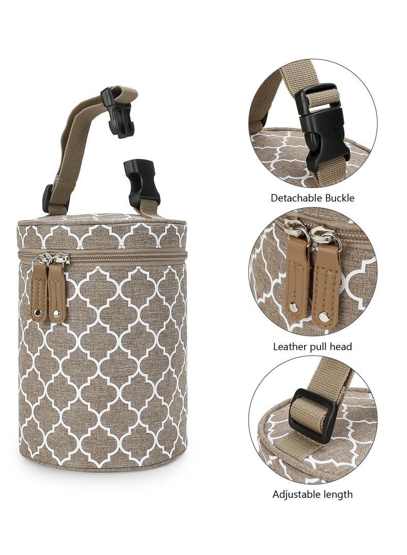 SYOSI حقيبة طعام سفر حرارية طازجة لحمل الكلاب حقيبة تخزين الطعام محكمة الغلق زجاجة عربات الأطفال حقيبة دلو مستديرة لحفظ الحفاضات لرحلات RV والتخييم والسفر اليومي - Image 5